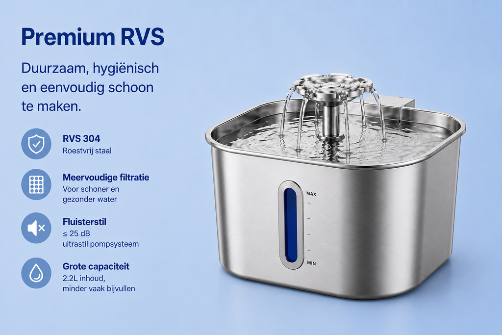 CatFlow Adoris RVS Drinkfontein
